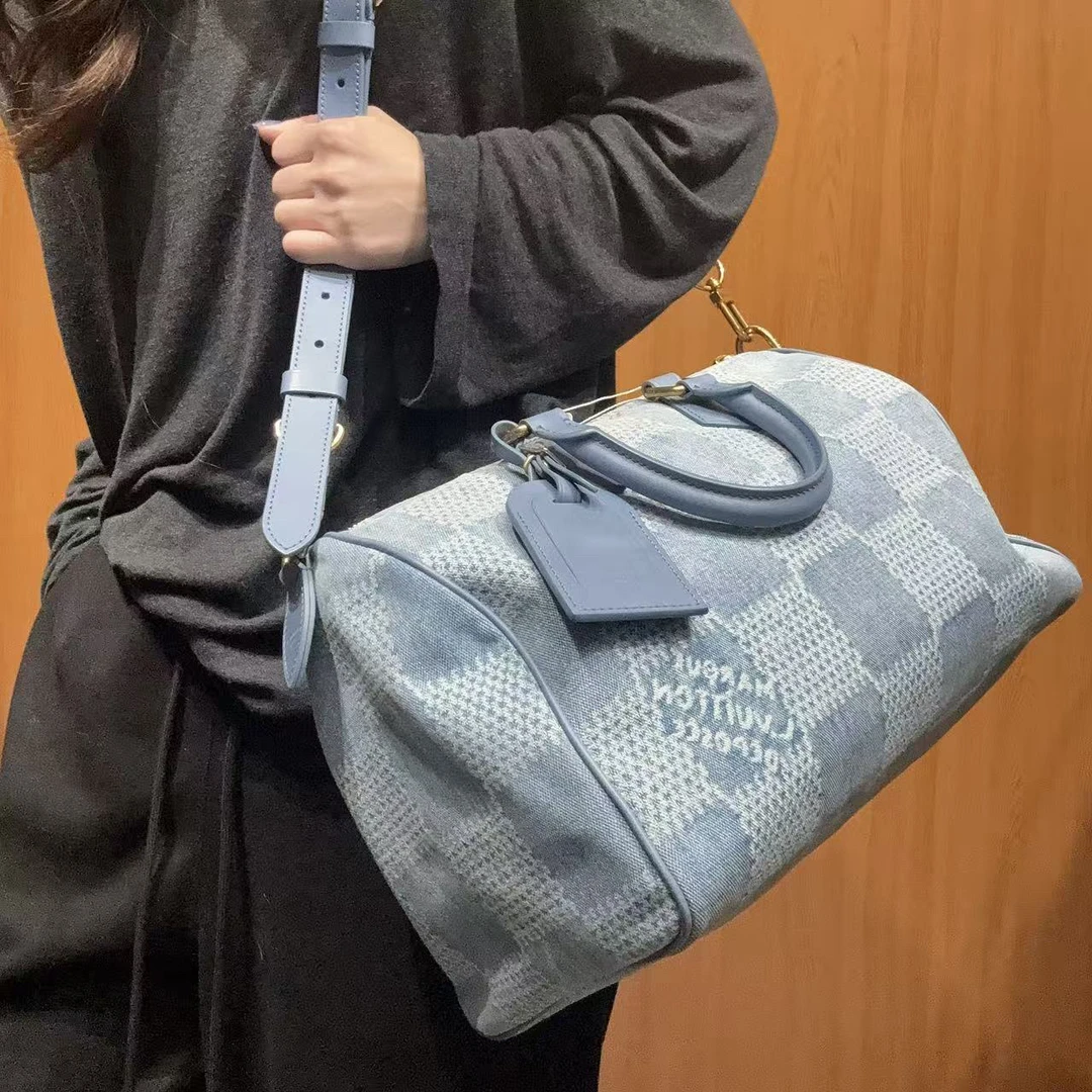95新 LouisVuitton/路易威登 【蕾】 87 09199 丹宁speed包