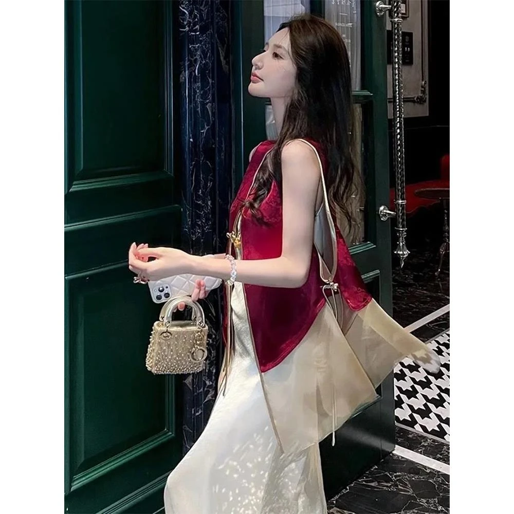 2025新款夏季气质高级感国风小衫独特漂亮大方得体新中式红色上衣