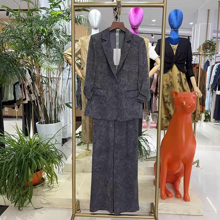 【HT867】西装套装女夏季时尚潮流印花西服气质职业装工作服西服套