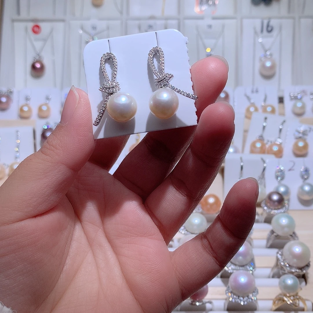 未镶嵌淡水珍珠耳饰CC11mm