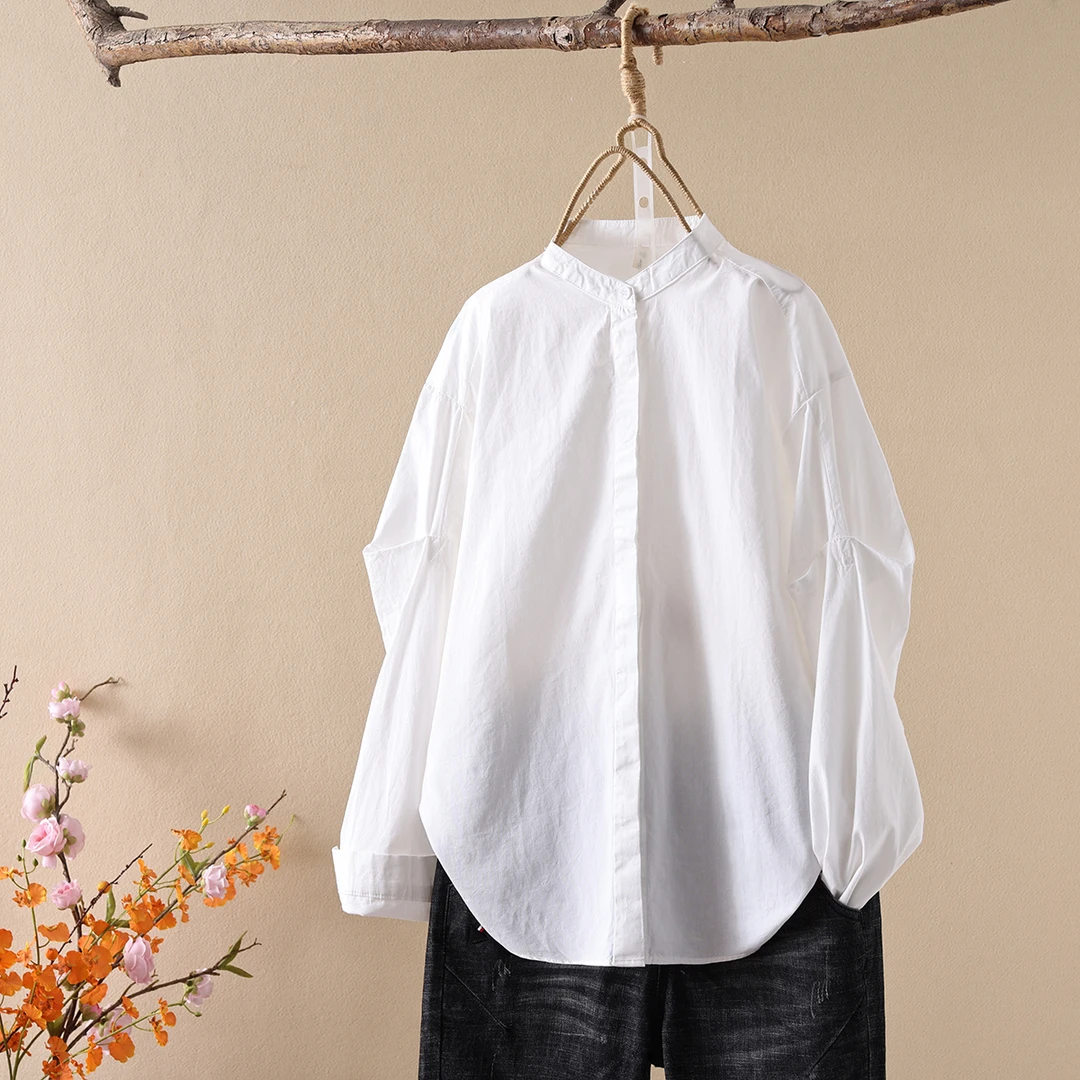【多多外贸小号】休闲百搭小个子衬衫女秋冬季时尚白色宽松长袖