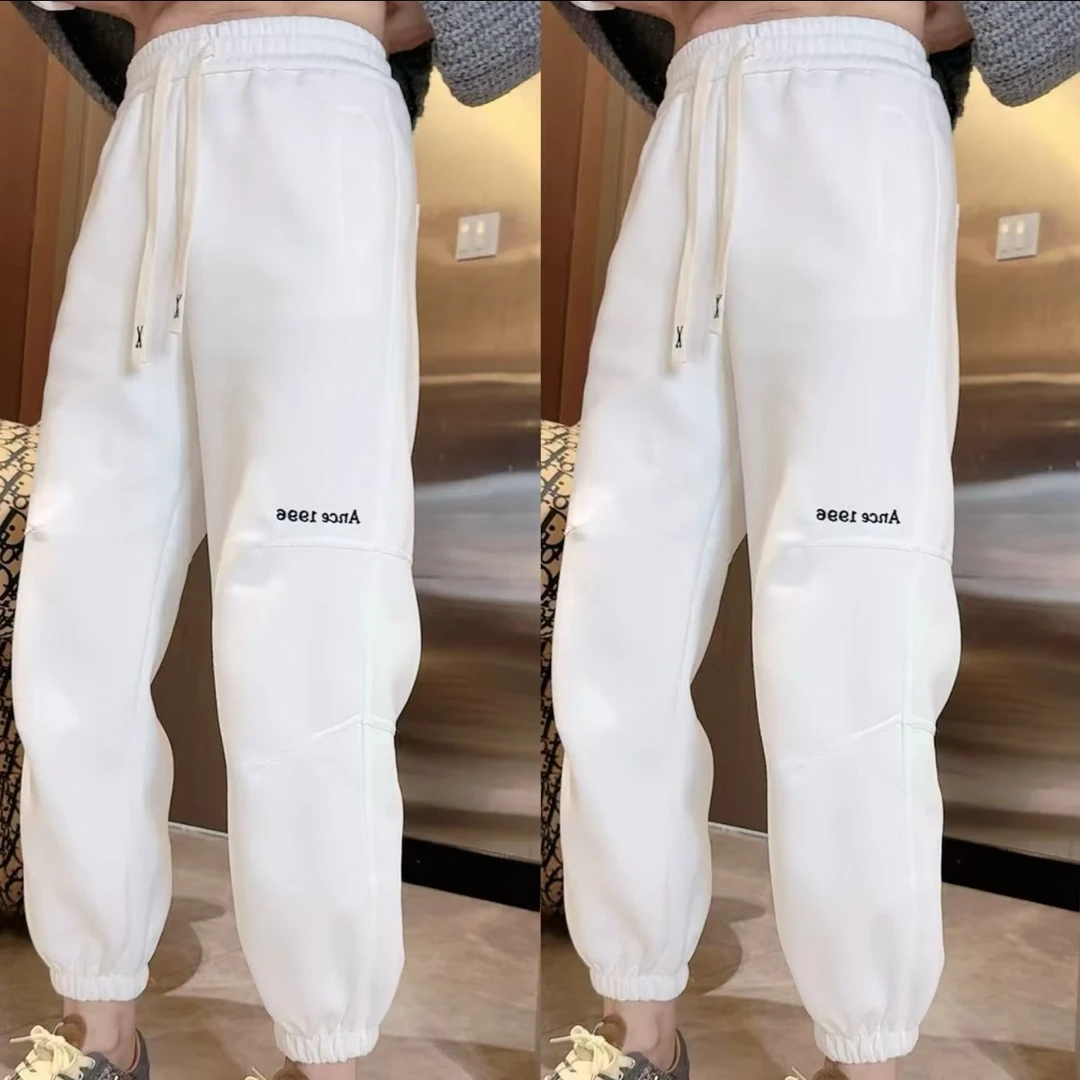 运动裤女款秋季女裤束脚卫裤抽绳休闲裤春秋2025新款九分显瘦裤子