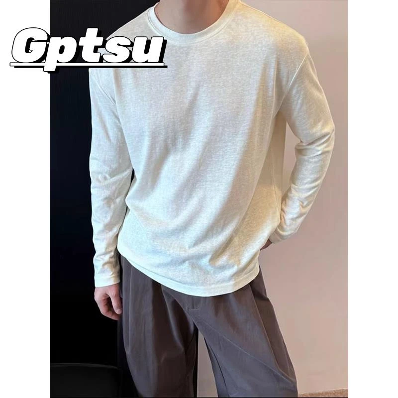 GPTSu白色冰丝防晒长袖t恤男薄款慵懒松弛感上衣高级罩衫薄纱上衣