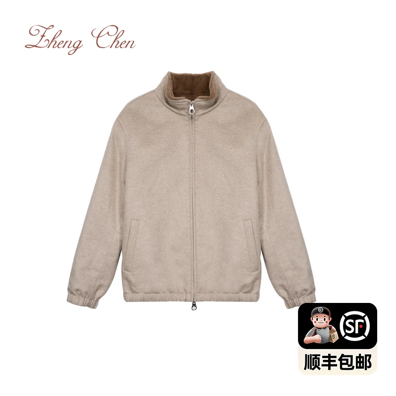 （高端黑标）意大利COLOMBO纯羊绒皇冠级水貂绒内胆两面穿YQ67166-L