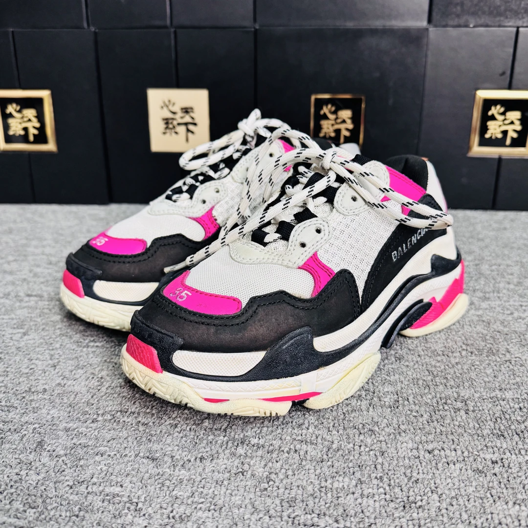 95新 Balenciaga/巴黎世家 TripleS白粉老爹鞋35码ysc4245