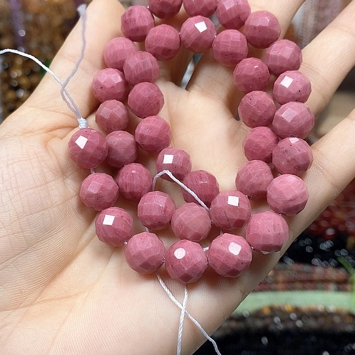 玛瑙/玉髓未镶嵌珠宝半成品天然红木纹切面卡10mm