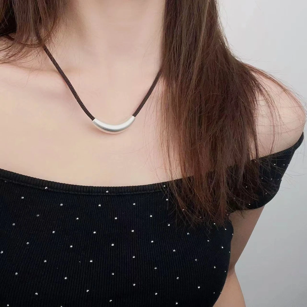 吊坠足银 【古八】必入编织弯管路路通项链 112420