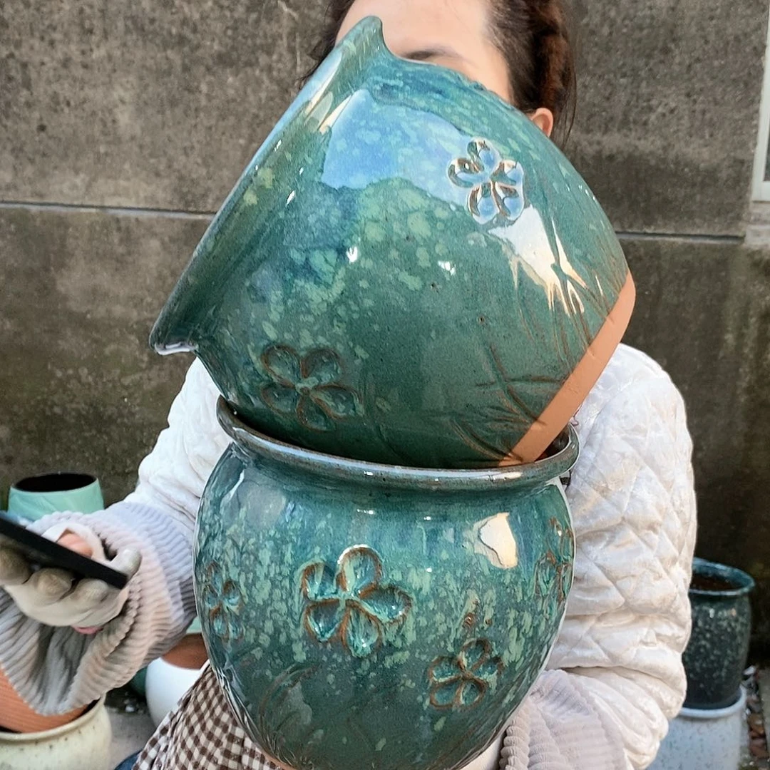 紫砂花盆正品口20高18