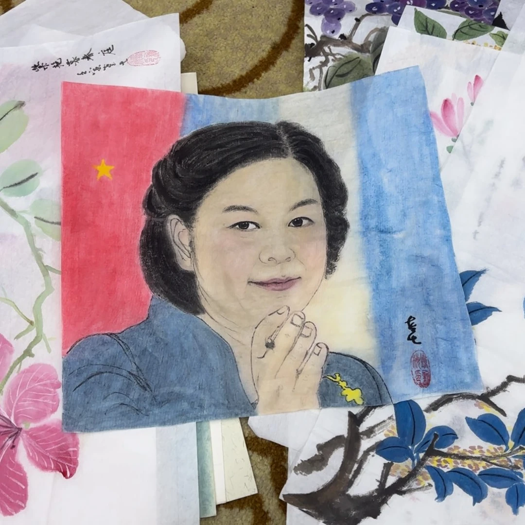 书***航国画花鸟作品童童童