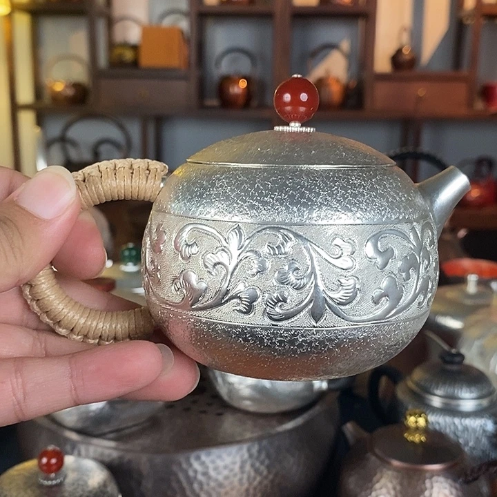 芒***客手工制作紫铜壶工艺