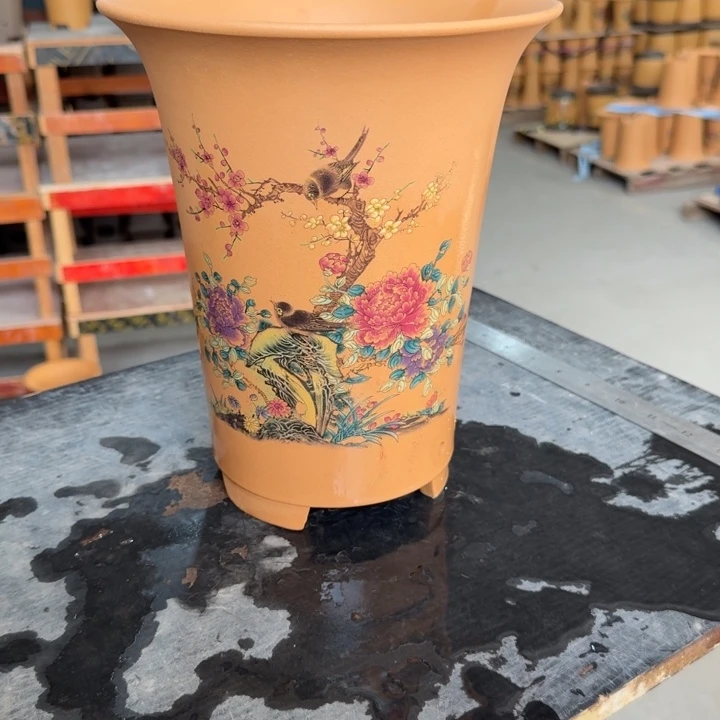 紫砂花盆高度25口径20