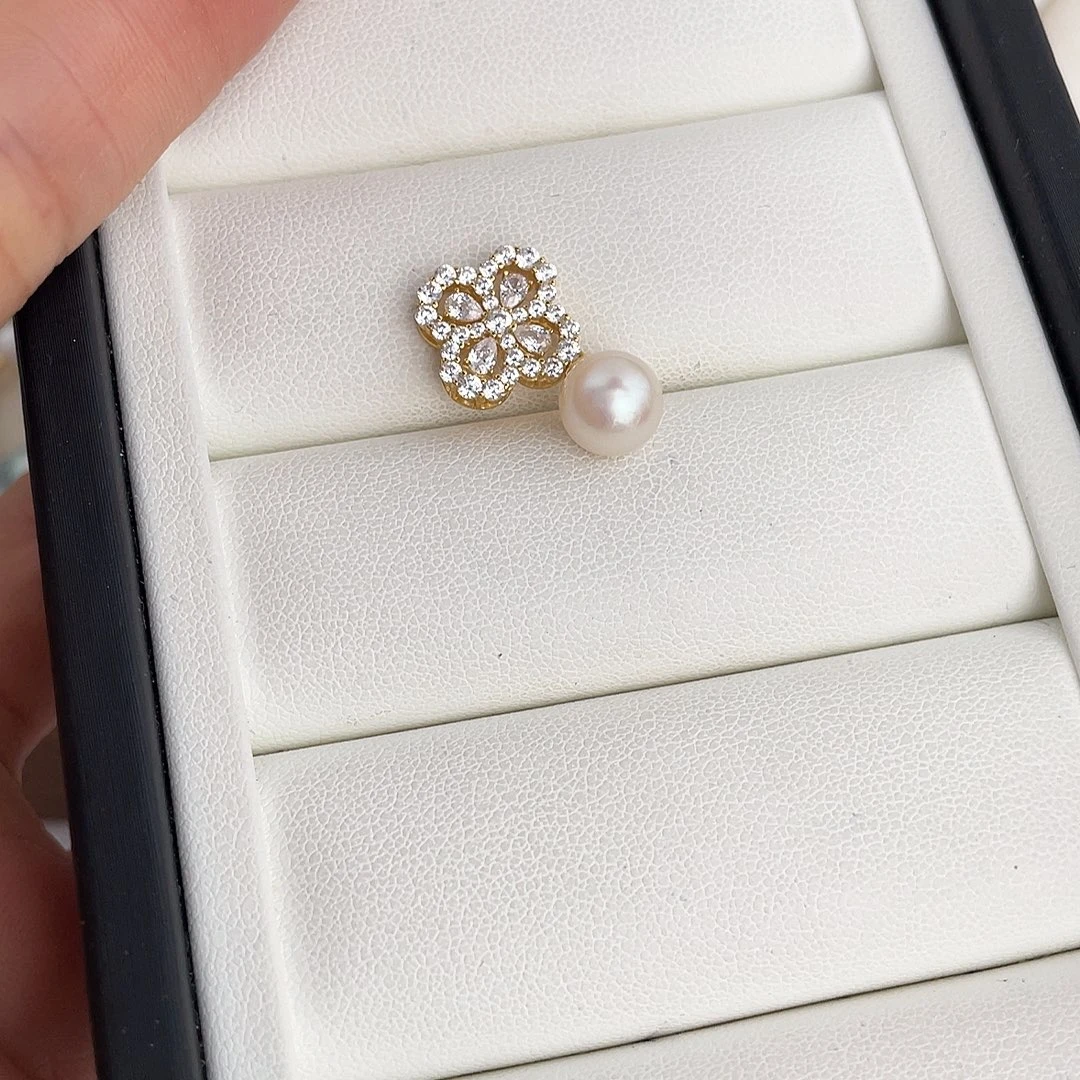 海水珍珠银S925镶嵌吊坠(不含链)