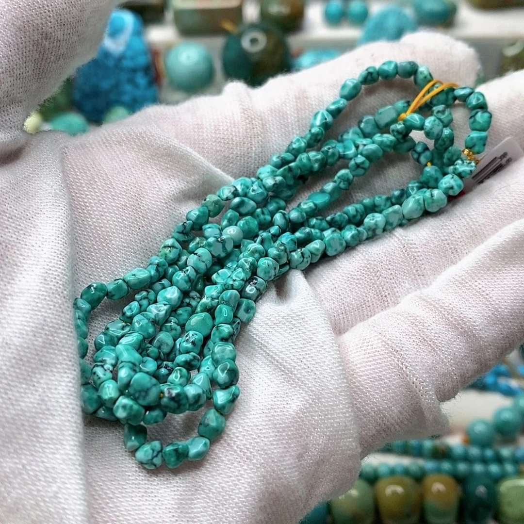 绿松石未镶嵌天然原矿 地大质检3.6mm