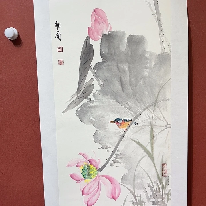 国画听兰老师花鸟