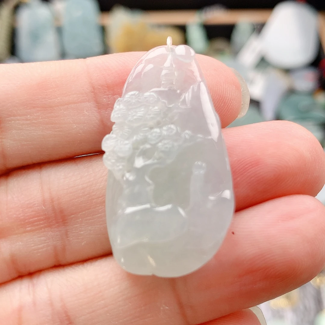 翡翠未镶嵌吊坠(不含链)19山水牌