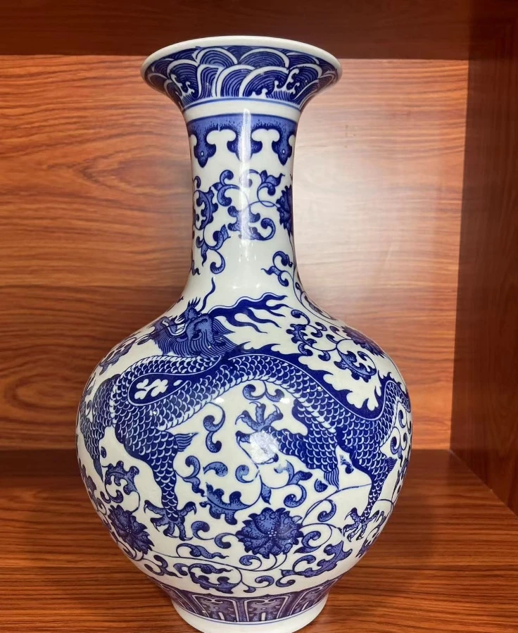 青花龙纹瓶  花瓶 AS