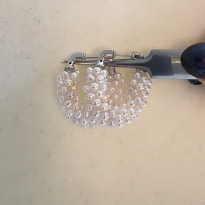 淡水珍珠耳饰银S925镶嵌