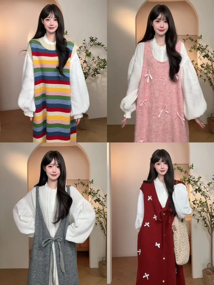 【201-300】秋冬日系针织背心裙连衣裙00