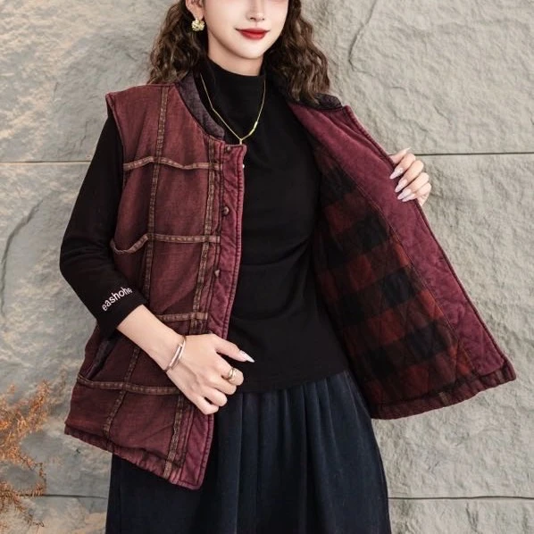 731针织棉复古炒色马甲（加棉）