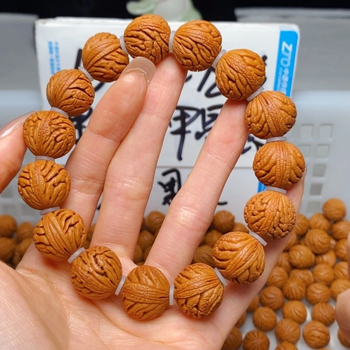 桃核手串16mm左右绣球单圈