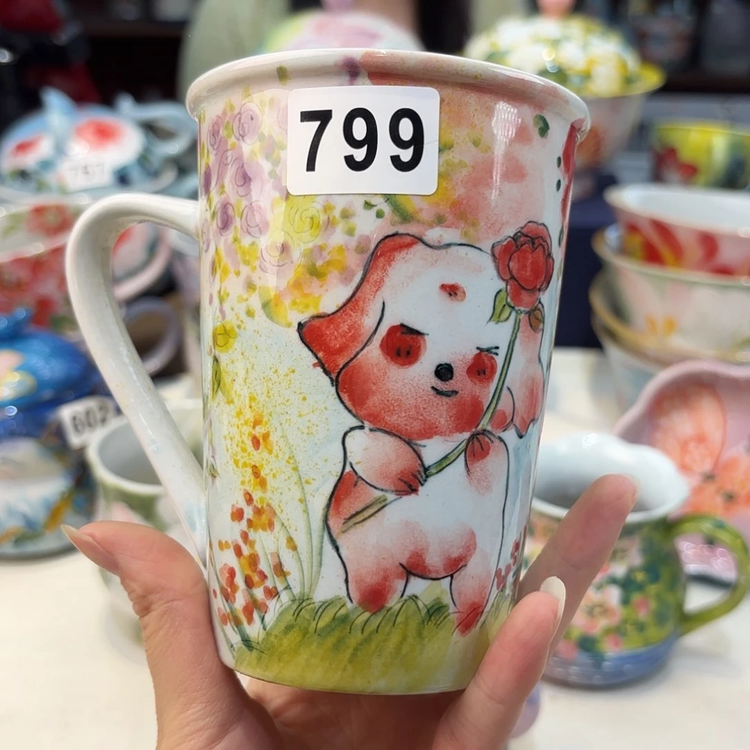 瓷片景德镇手绘高温釉下彩陶瓷茶具