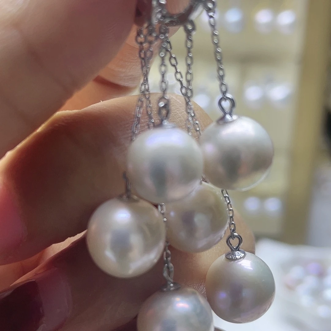 淡水珍珠耳饰银S925镶嵌