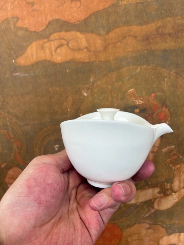 150cc高温瓷惯蛋手抓壶白瓷家用茶壶