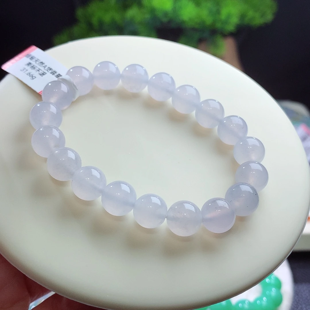 未镶嵌手串翡翠万内强推！荔枝肉果冻胶白月光 卡10mm