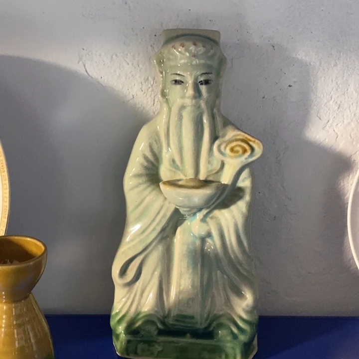 瓷片窑变文曲星菩萨