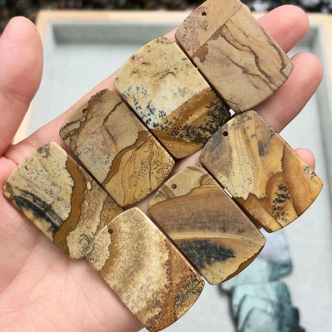 未镶嵌玛瑙/玉髓珠宝半成品25×40图画牌一颗