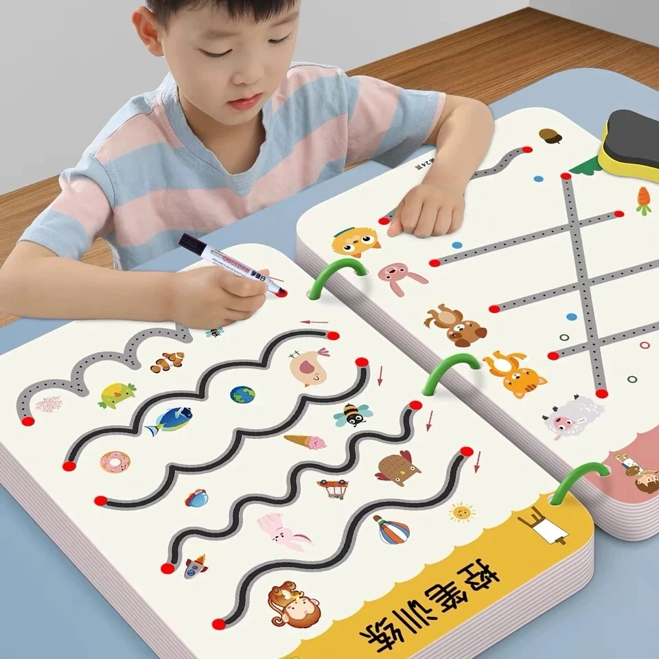 控笔训练幼儿园儿童运可擦专注力练习卡2岁宝宝3玩具思维益智早教