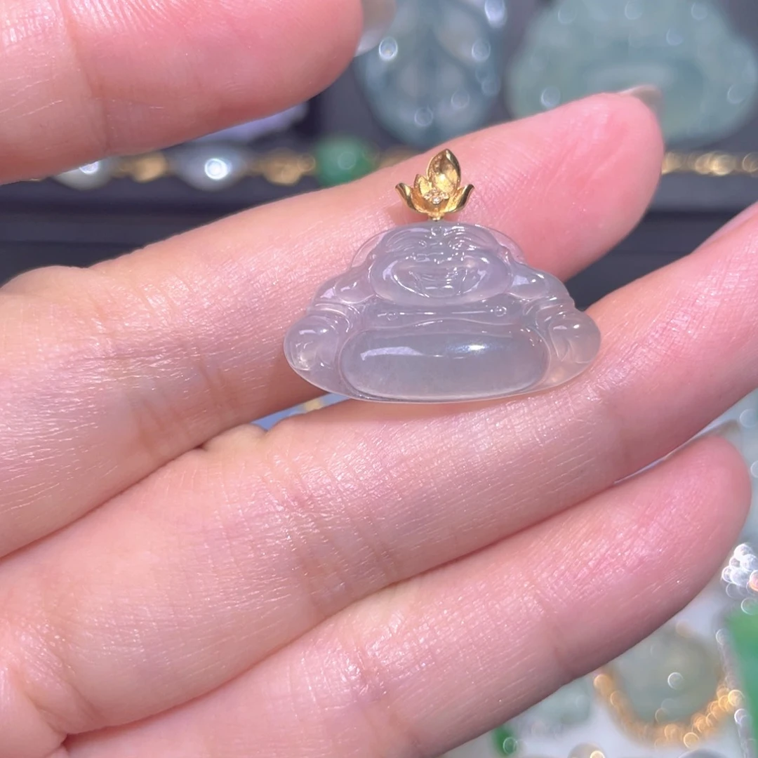颈饰18K金镶嵌翡翠翡翠