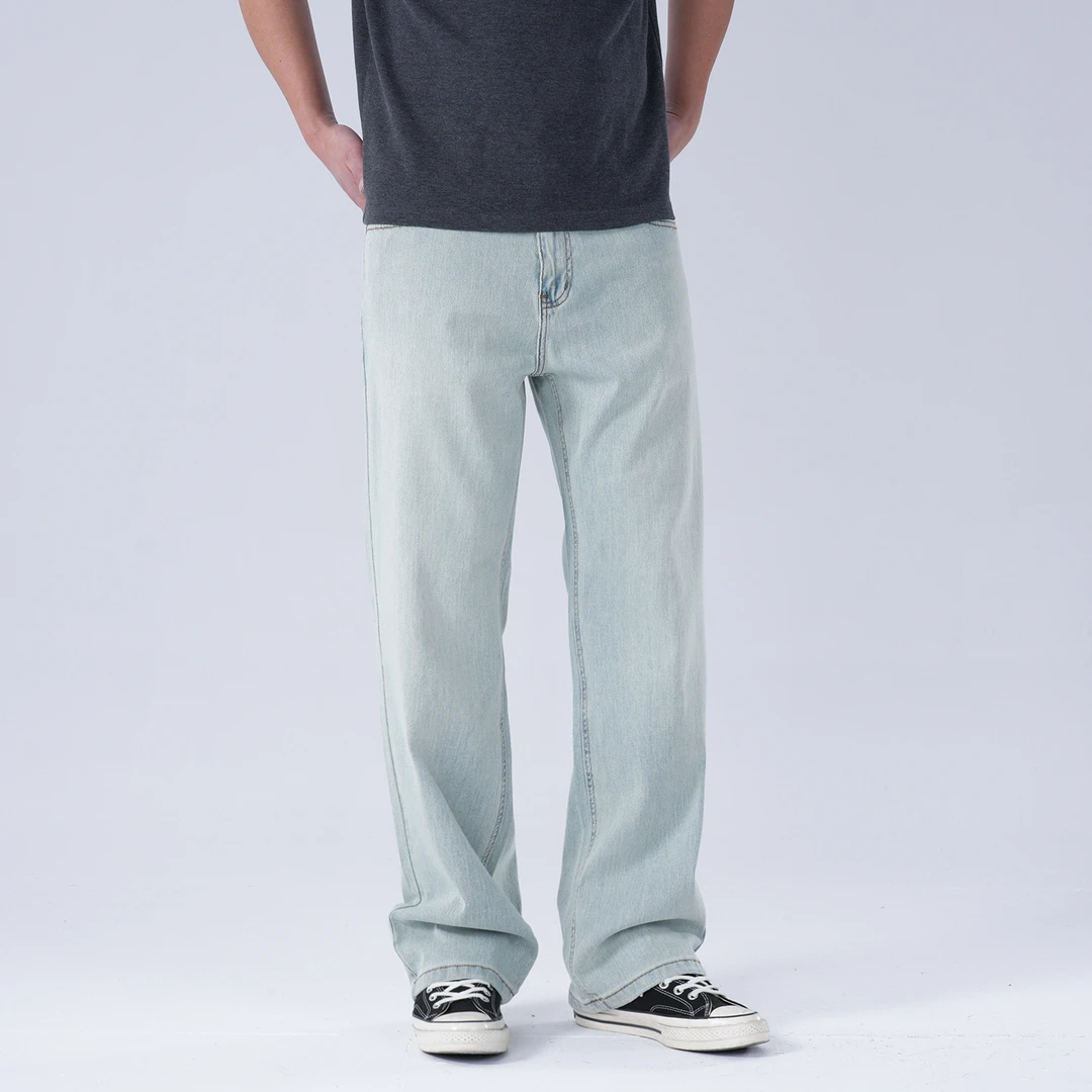 【微弹】春夏薄款重水洗潮流百搭直筒牛仔裤男款