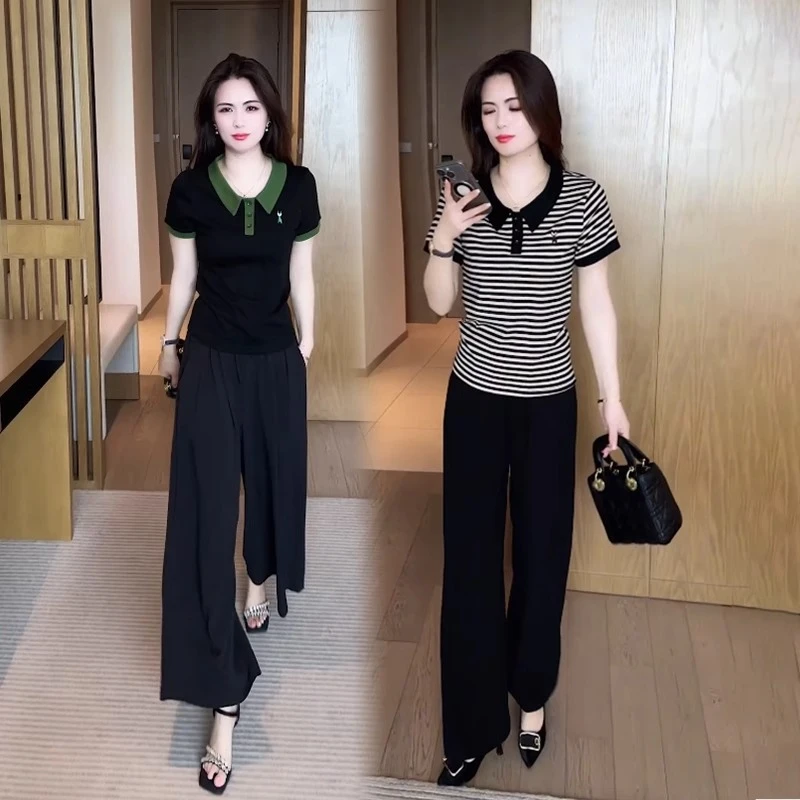 条纹短袖今年流行新款时尚显瘦气质女装体恤百搭夏款洋气上衣