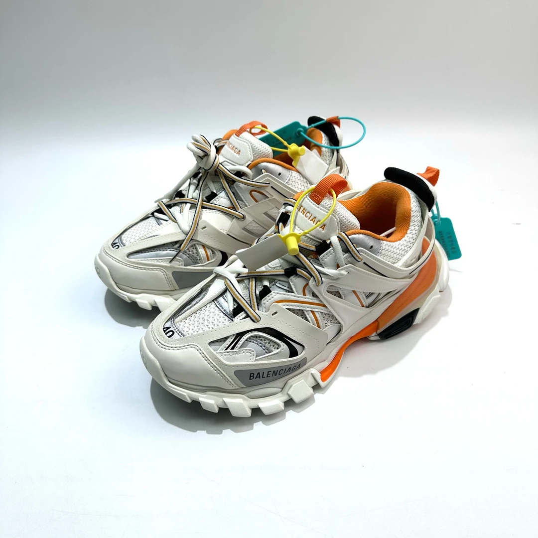 95新 Balenciaga/巴黎世家 40码 白橙色Track1.0老爹鞋bl0326