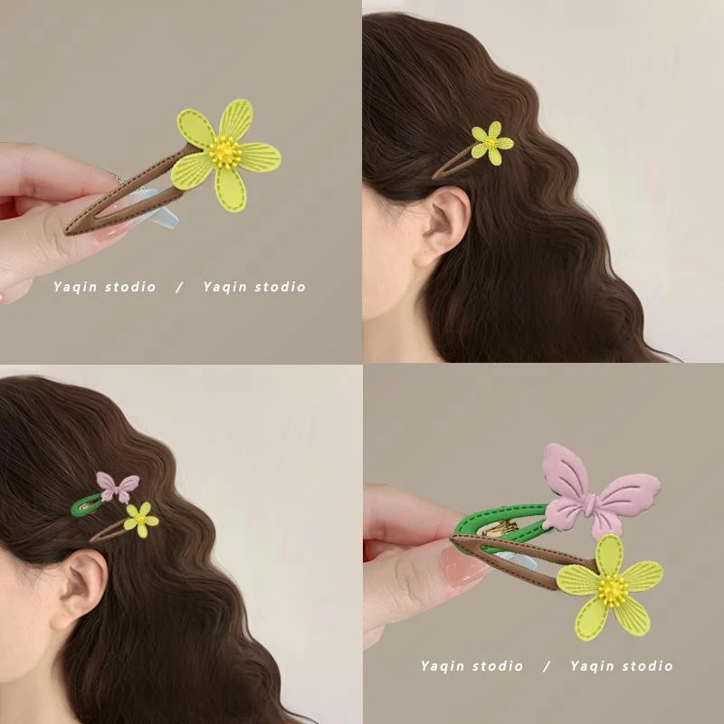 蝴蝶与花！蝴蝶可爱花朵发夹！刘海夹心发卡边夹侧边夹子头饰旅行