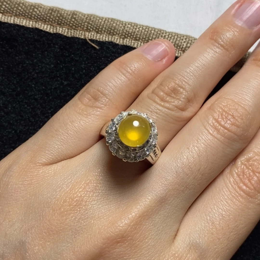 未镶嵌定制翡翠黄翡戒指