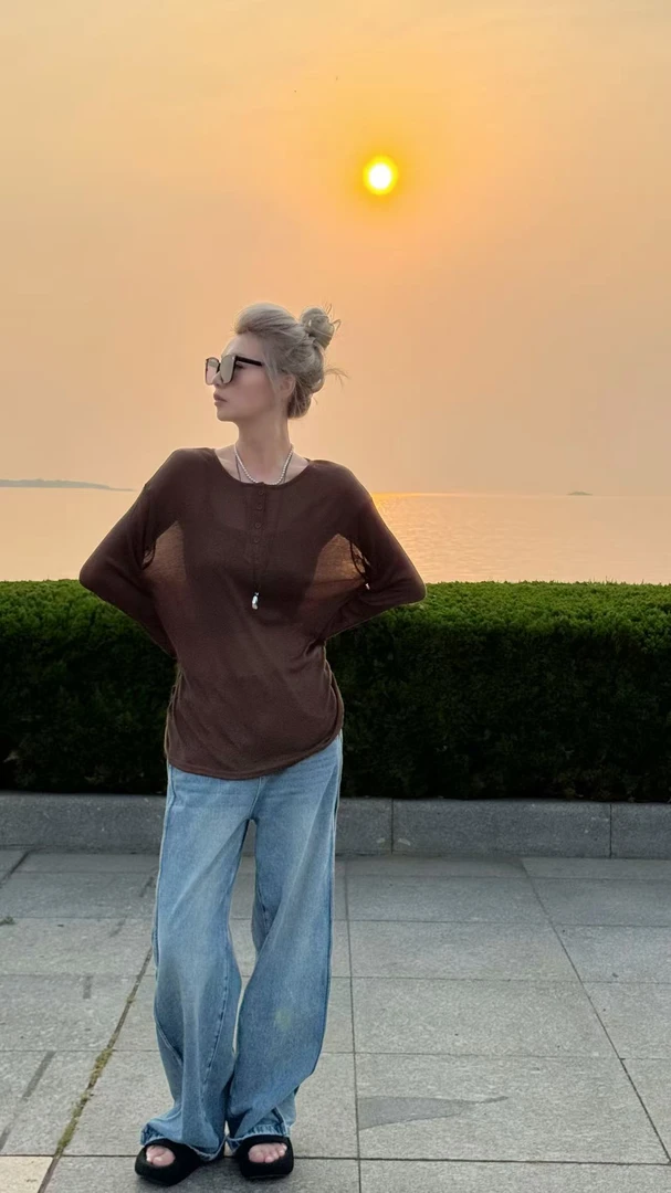 CJ夏季弯刀牛仔裤