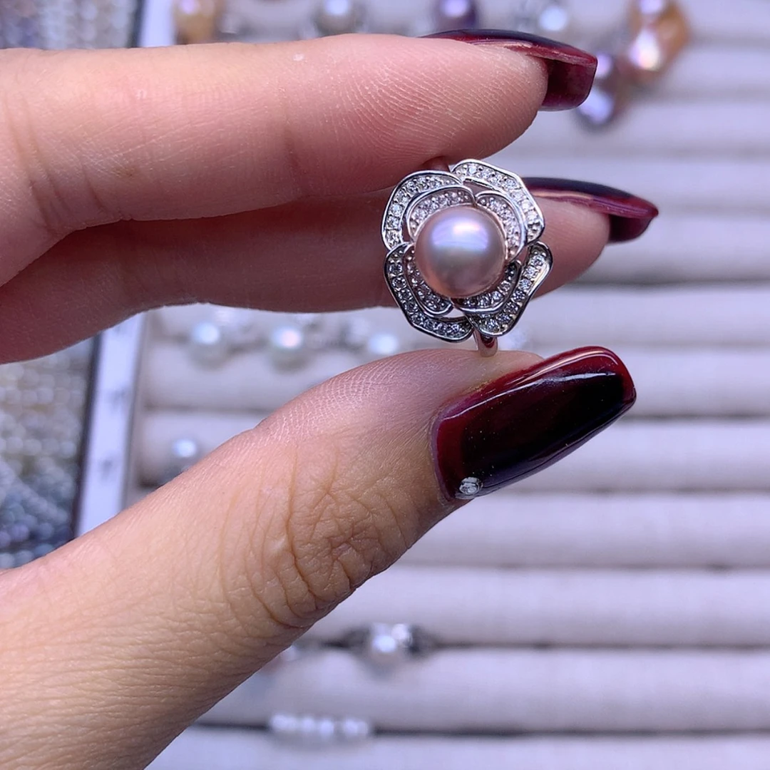 【闪购商品】戒指银S925镶嵌淡水珍珠