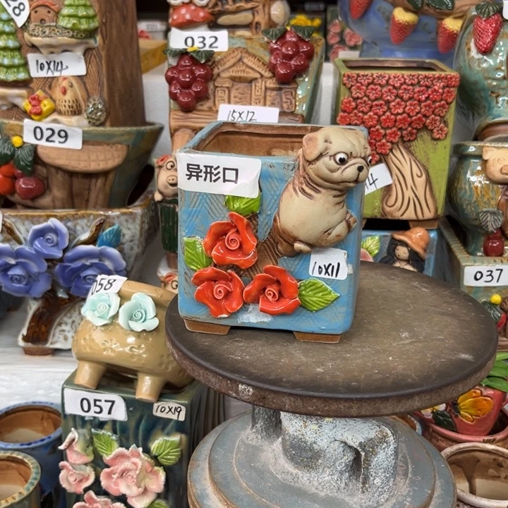 紫砂花盆粗陶材质多肉花盆