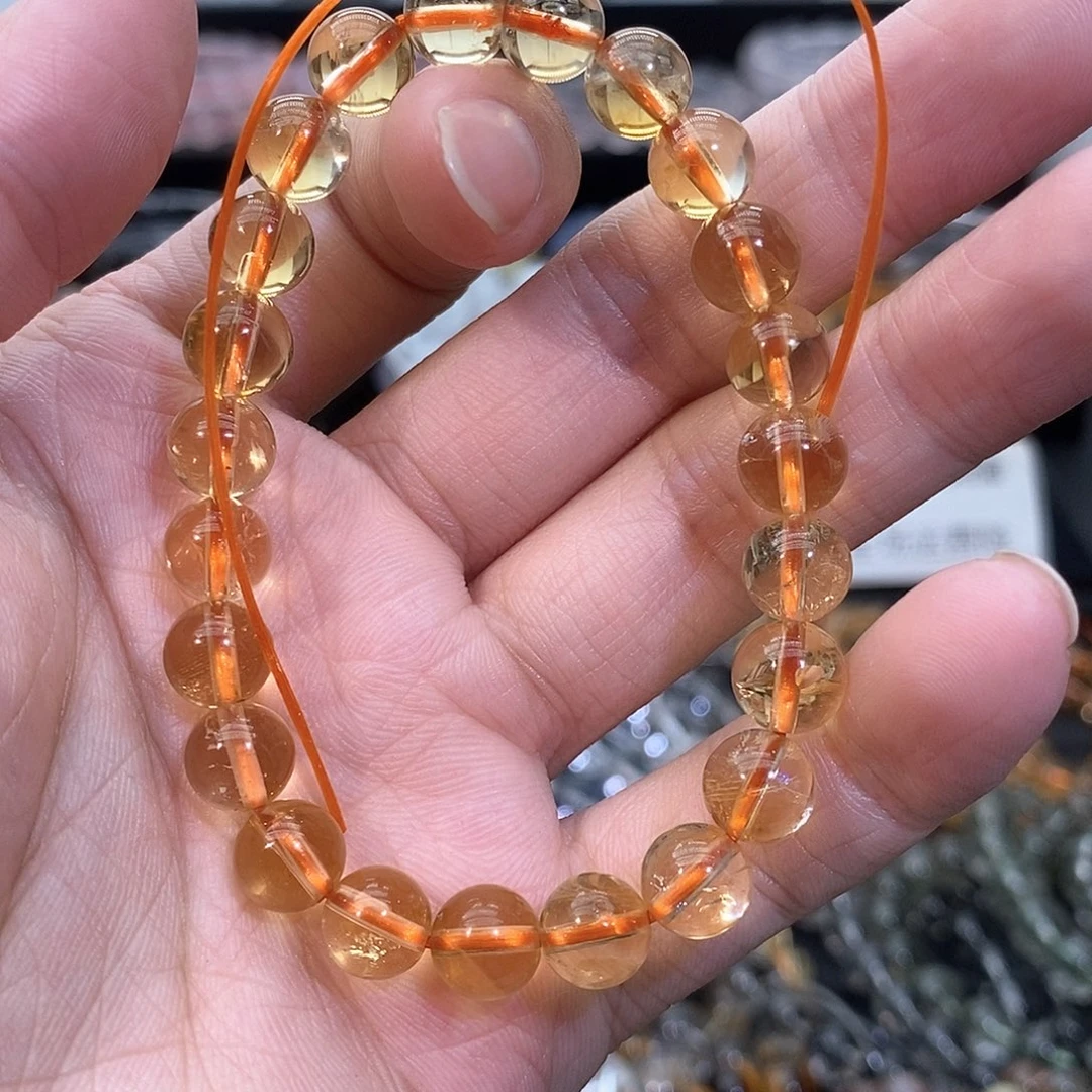 水晶手链未镶嵌陌**开巴西黄水晶8咪+