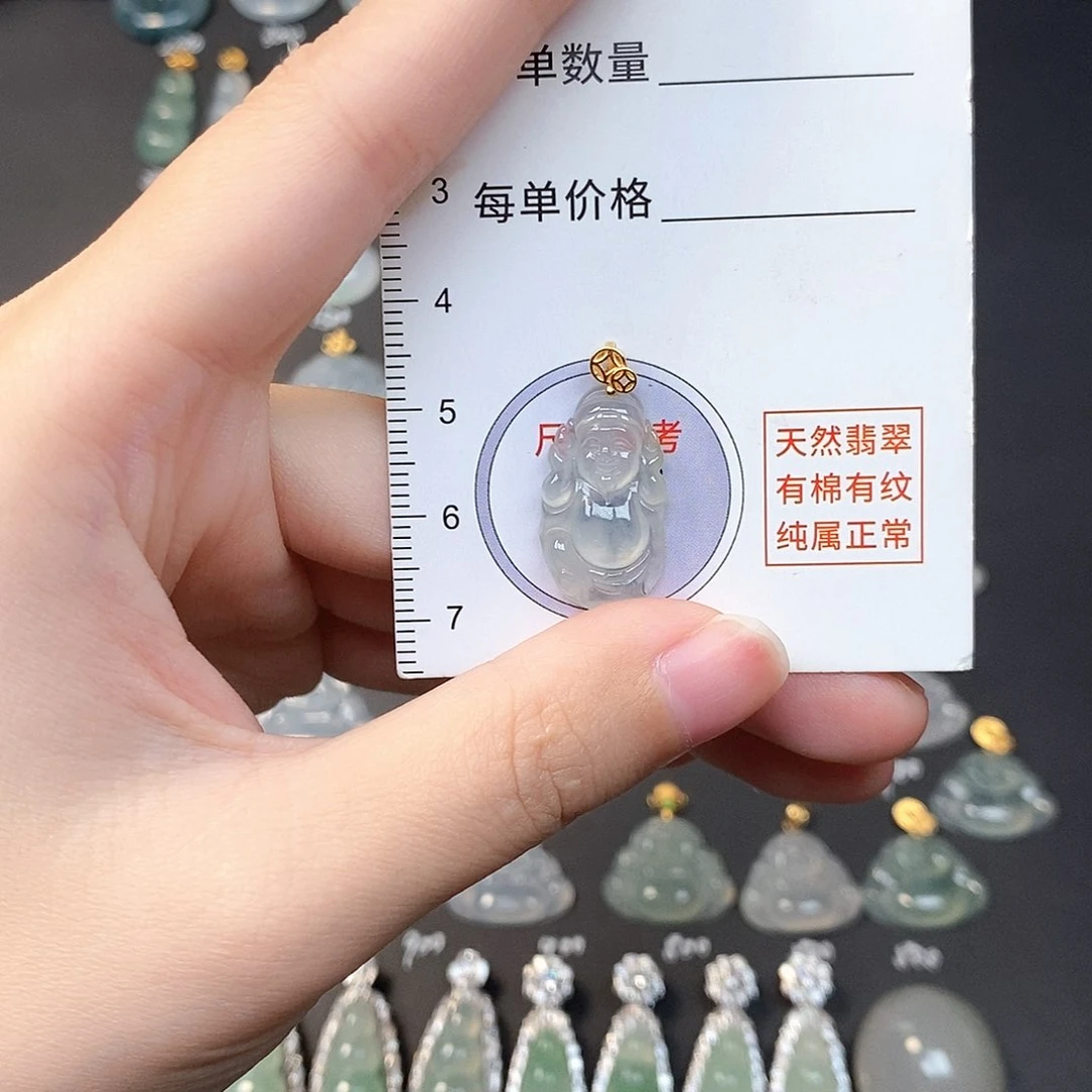 吊坠(不含链)18K金镶嵌翡翠全场缅甸A货翡翠