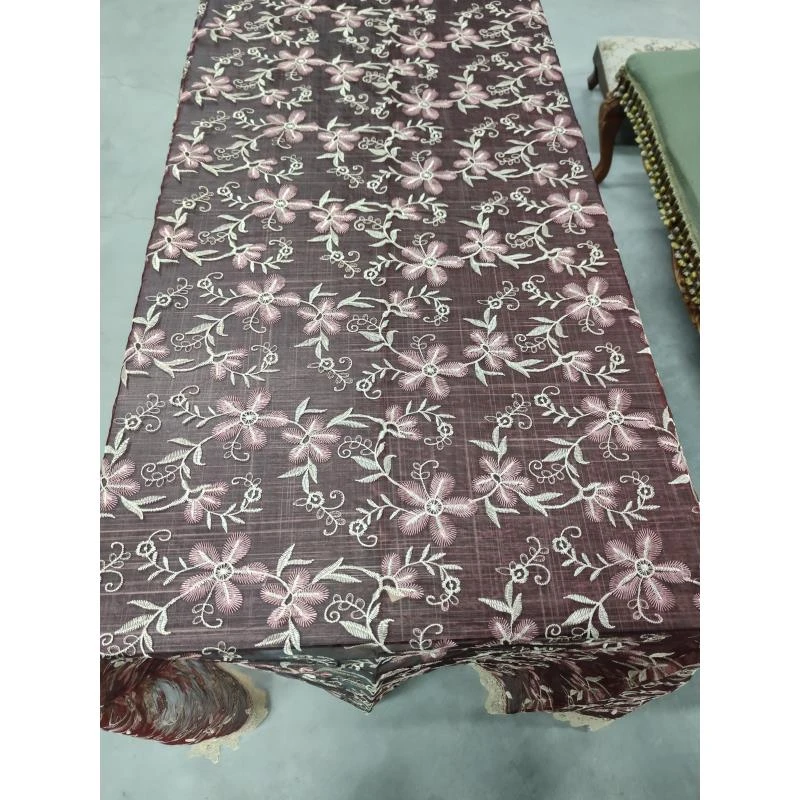 H325红色纱绣长方桌布1.5*2.2m