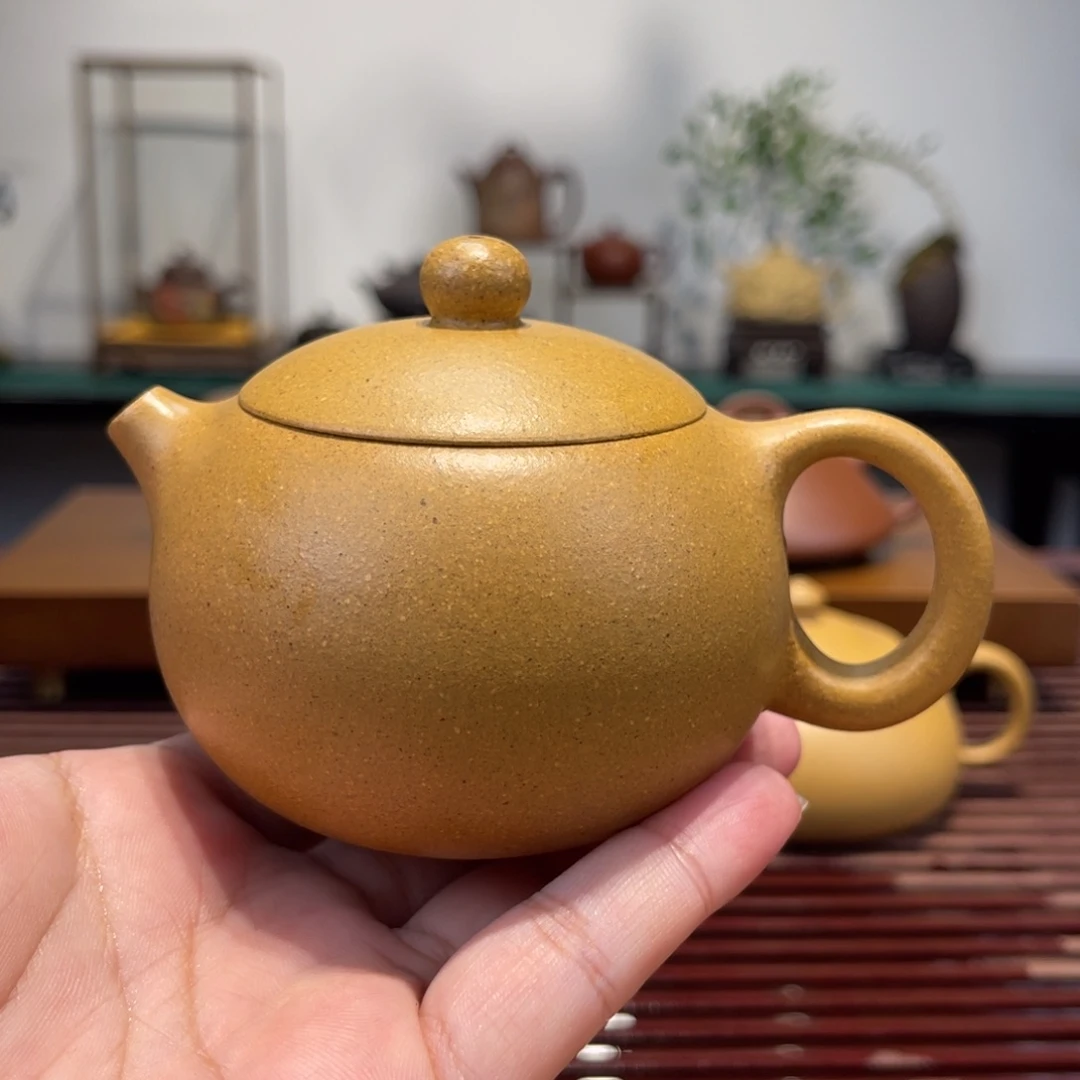紫砂茶壶1707毫升半手工黄金段西施