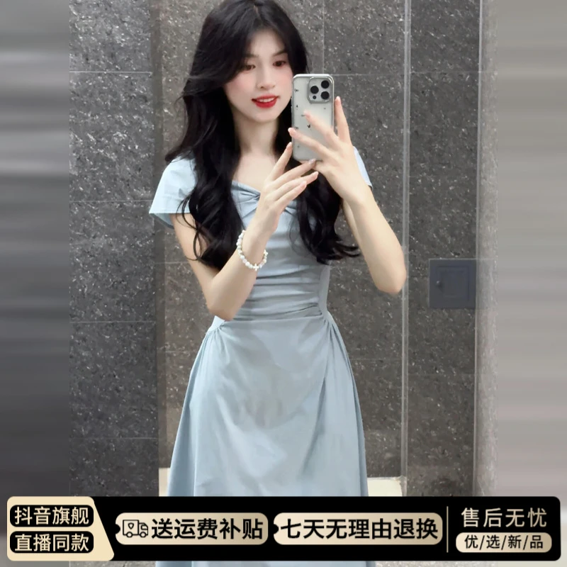 简单大方得体巨好看连衣裙子女夏季2025新款今年流行爆款气质长裙