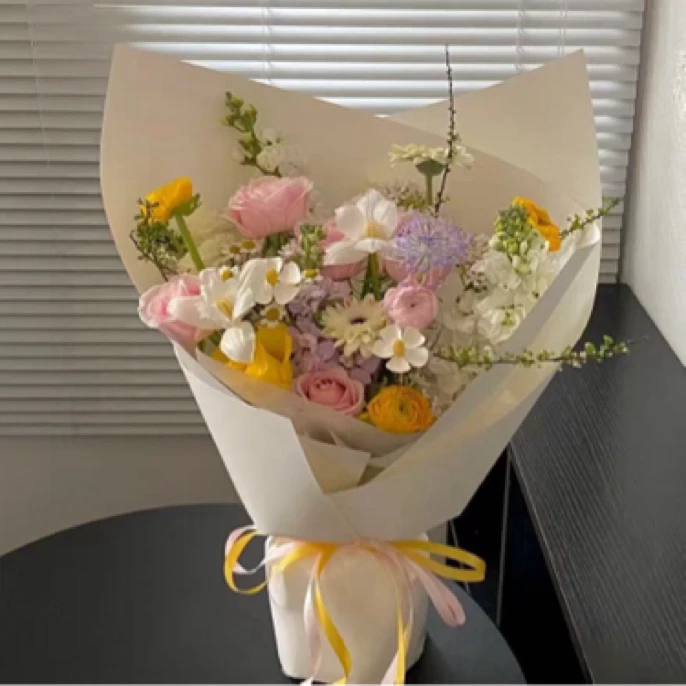 延吉花店|延吉同城配送（提前预定)粉玫瑰洋牡丹混搭花束 送爱人送女友送闺蜜