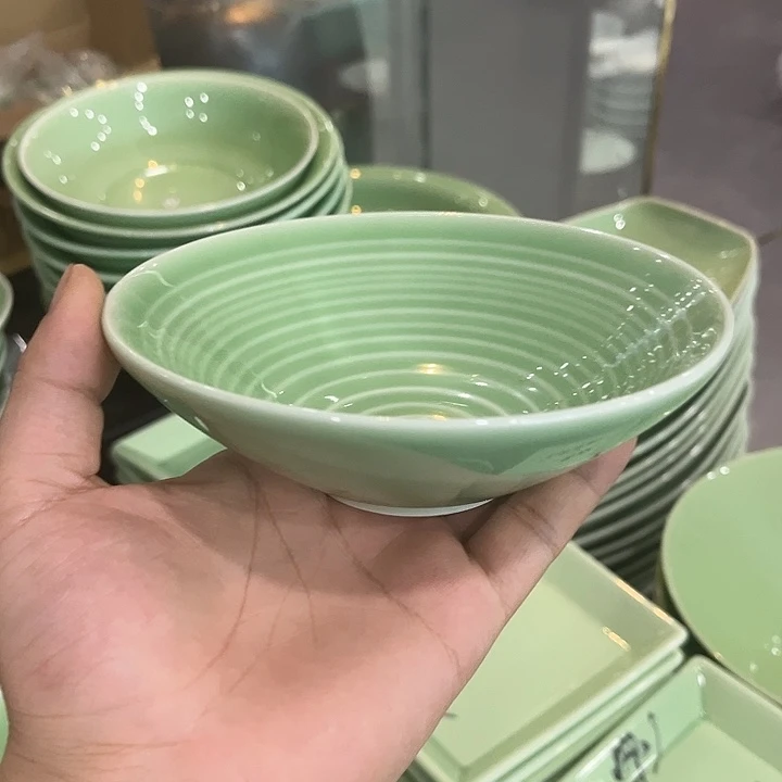 6寸豆青罗纹碗陶瓷
