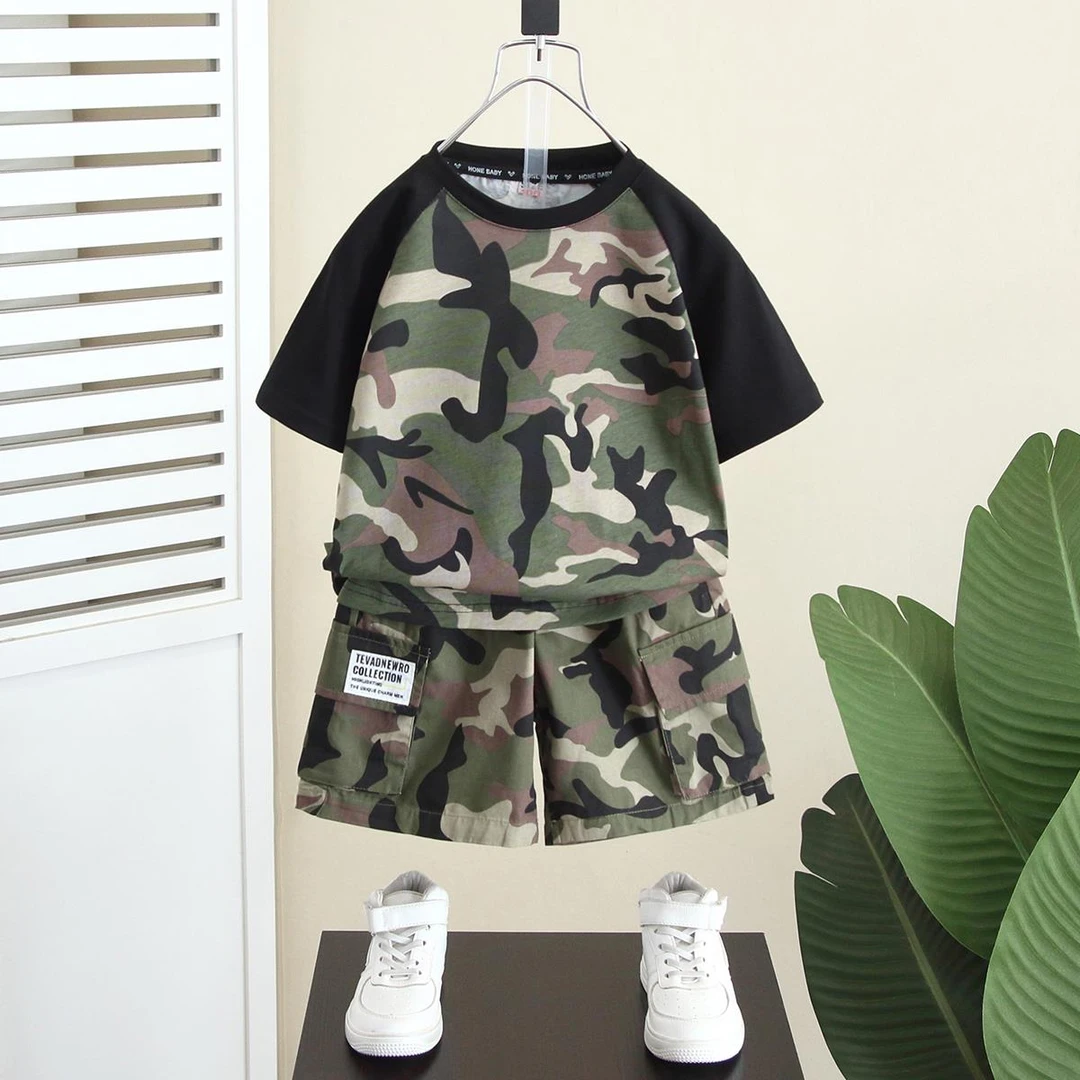 儿童迷彩军训服夏季小学生夏令营军装服装幼儿园演出服特种兵套装