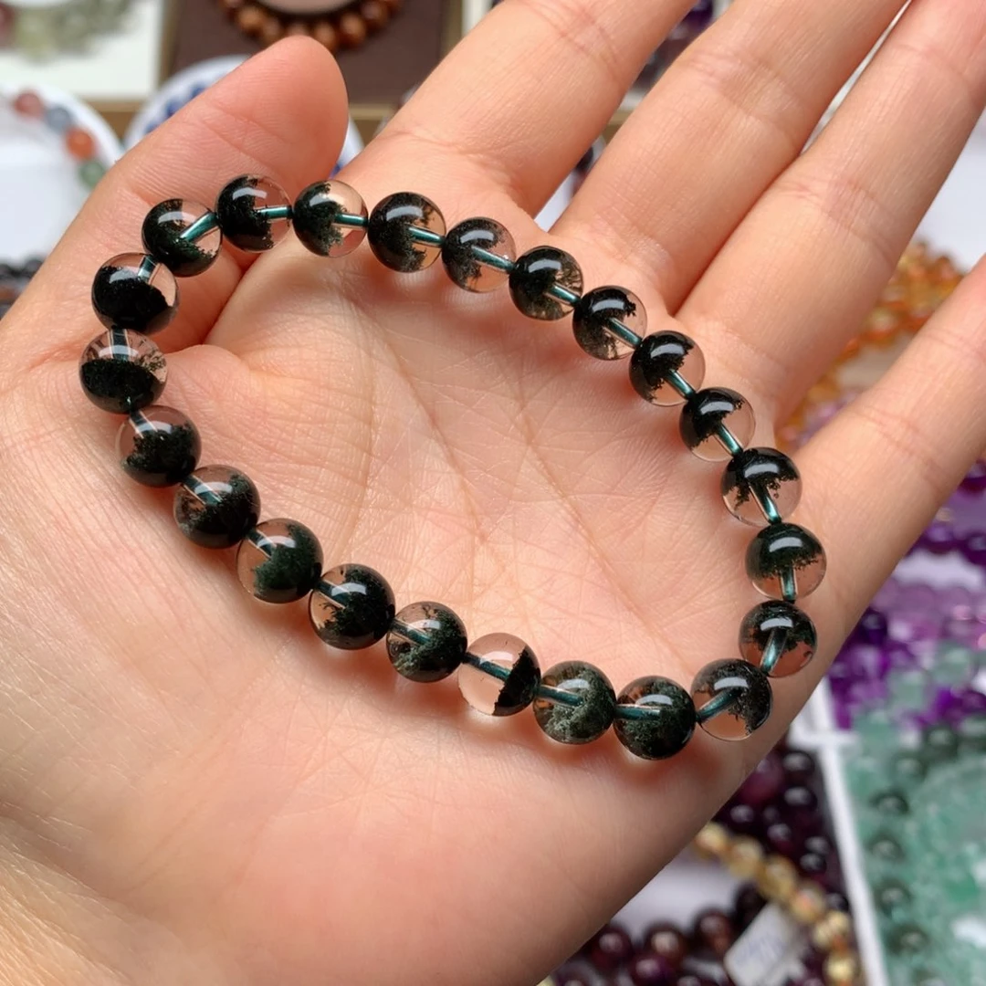 水晶手链未镶嵌刚果绿幽灵8