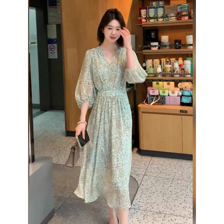 （赠送运费险）连衣裙碎花显瘦气质长裙时尚法式收腰2132